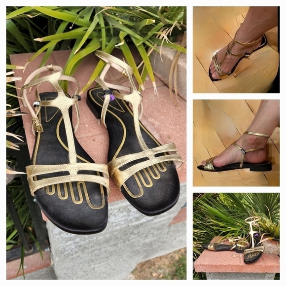 Fendi Gold And‎ Black Sandal - Picture 1 of 13